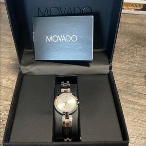 Movado Silver and Gold Watch